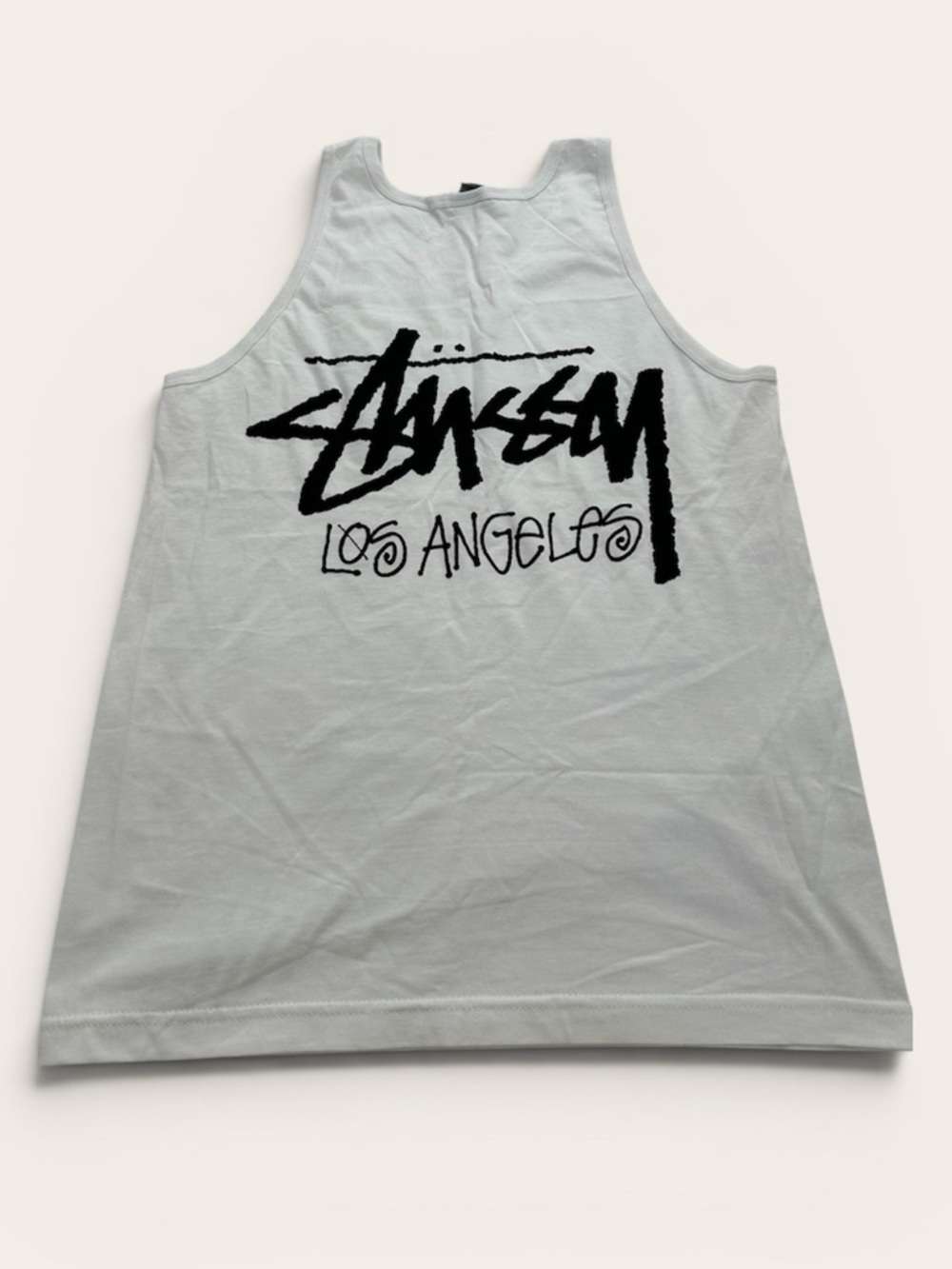 Stüssy Los Angeles Chapter Tank Top White Logo Graphic Size Medium NWOT Cut Tag